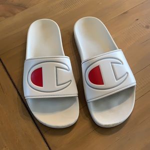 White Champion Slides